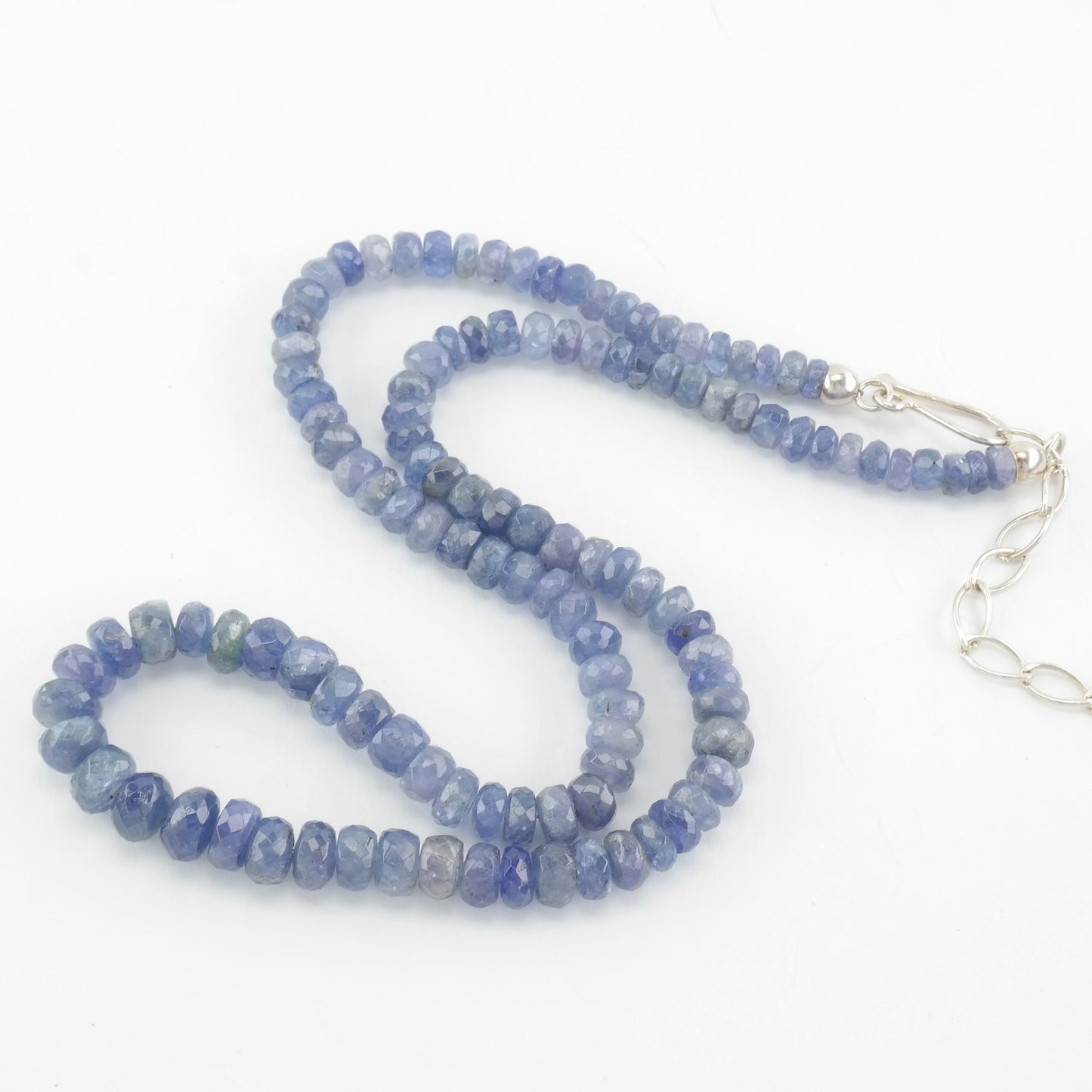 Vintage DTR Sterling Silver Opaque Tanzanite Faceted Necklace