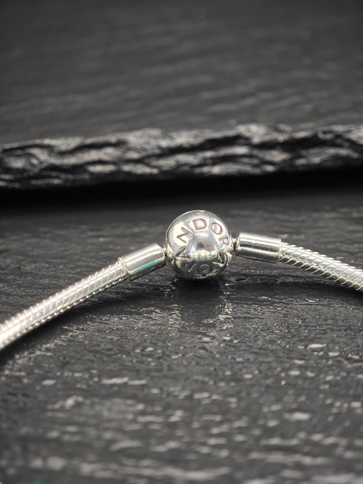 Vintage Pandora Teal 11 Charm Bracelet Murano Sterling Silver