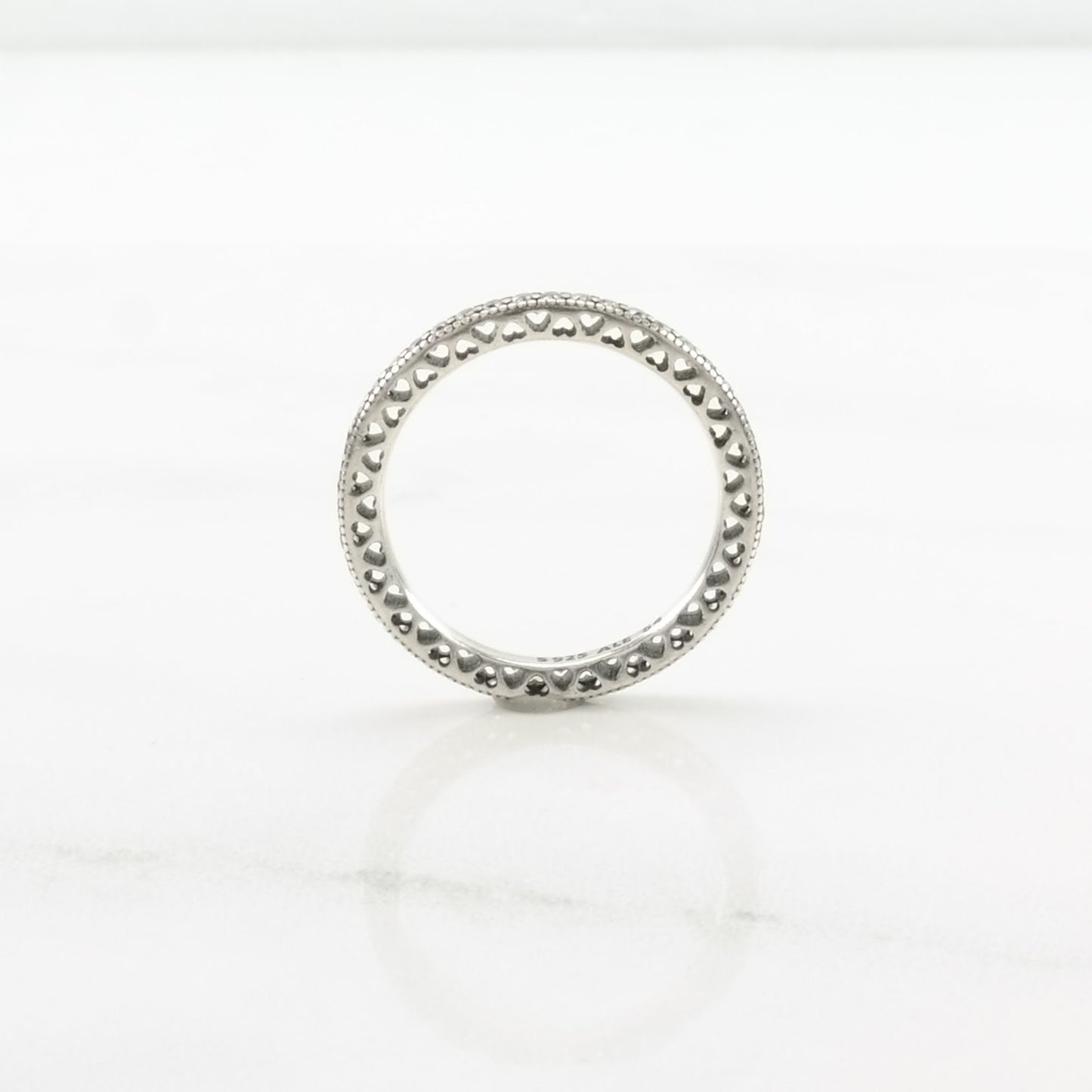 Pandora Silver Ring CZ Band Sterling Sz6 3/4 R5240