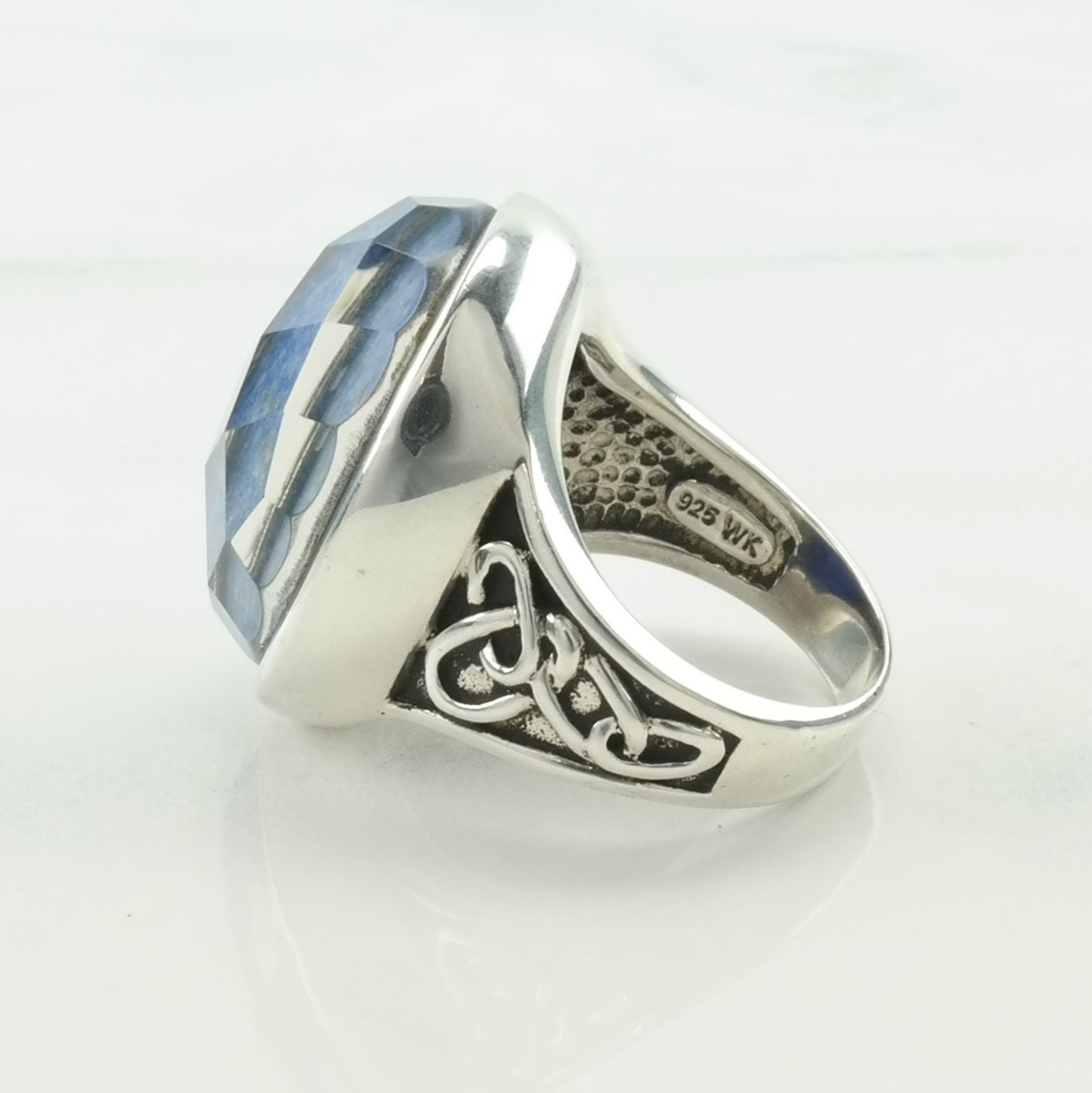 Vintage Whitney Kelly Silver Ring Lapis Lazuli Doublet Sterling Size 7