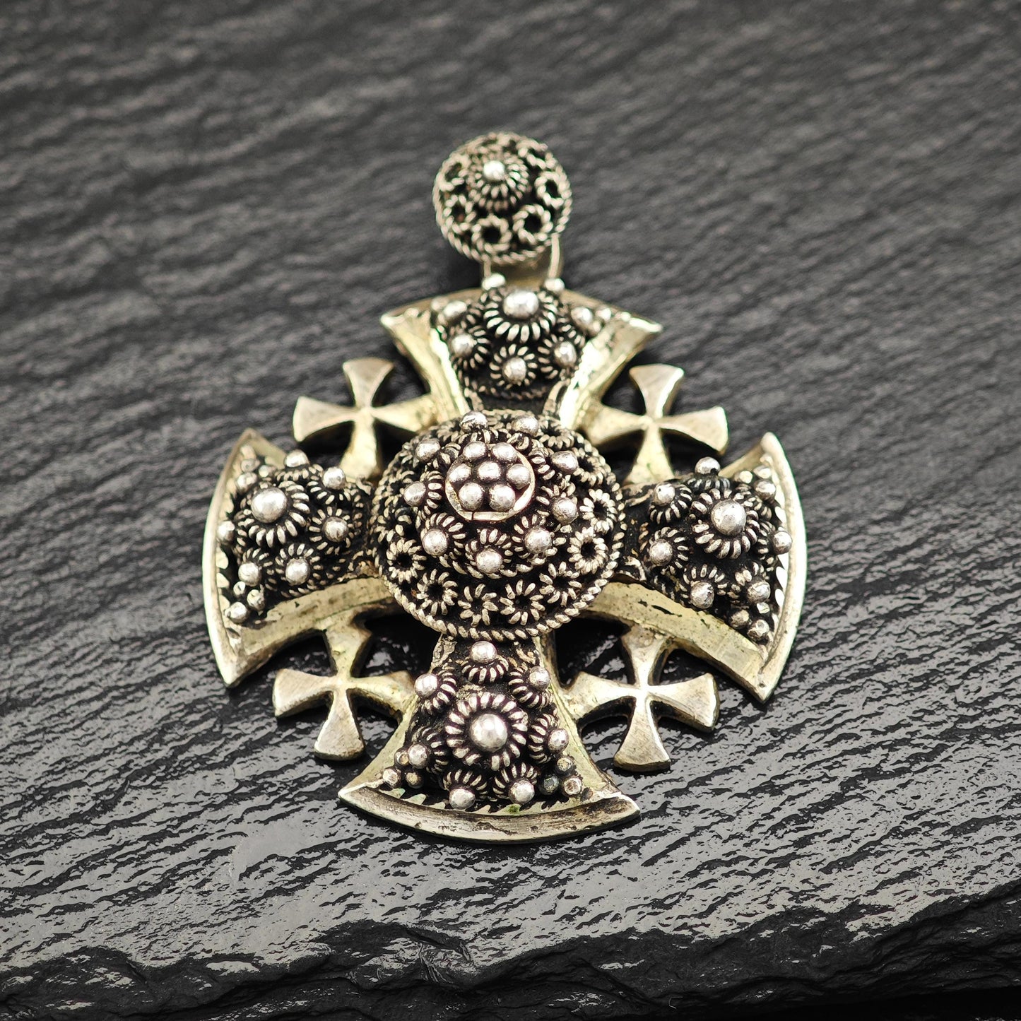 Vintage Jordan Jerusalem, Cross Pendant Sterling Silver