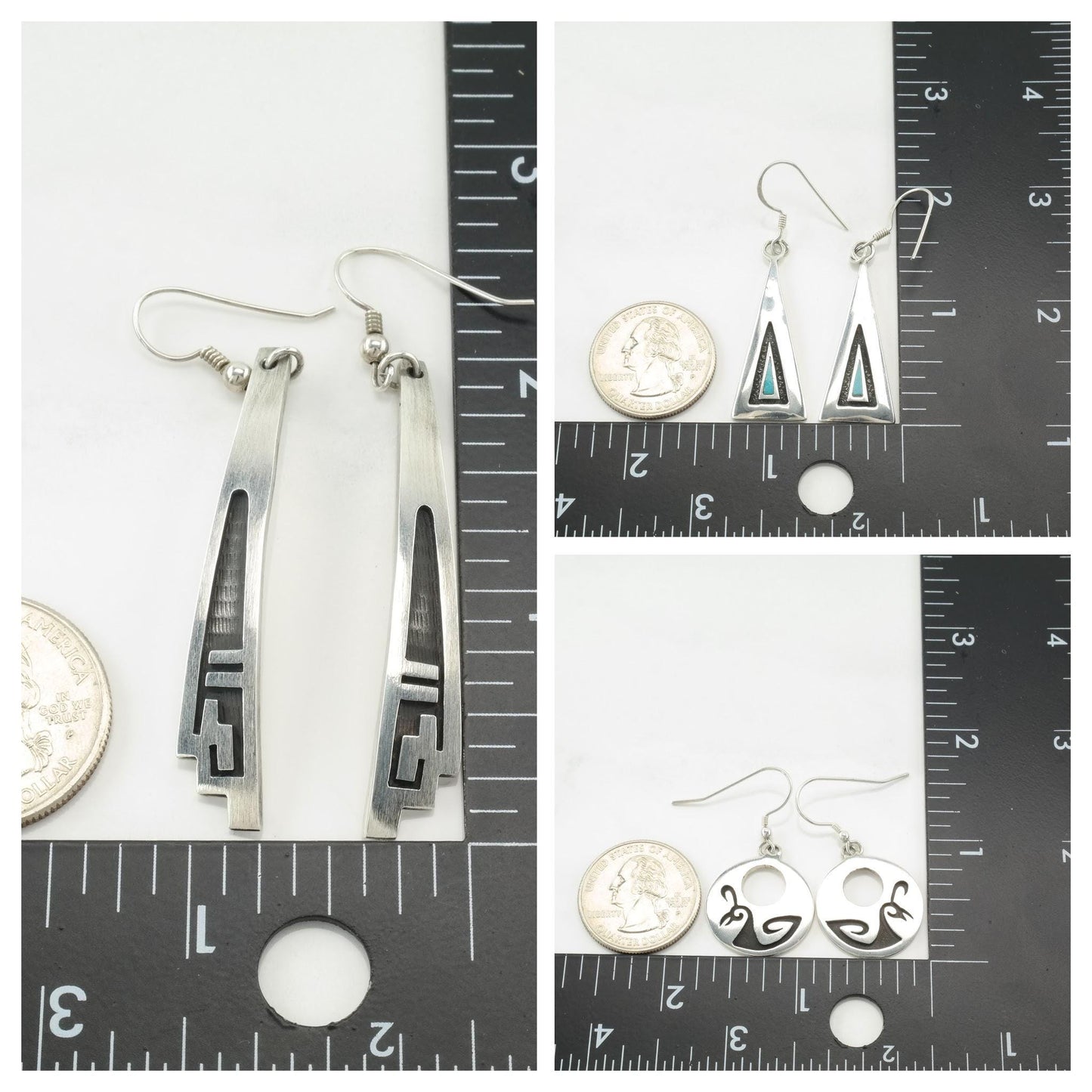 Choice of Vintage Native American Turquoise, Overlay Sterling Silver Fish hook Earrings