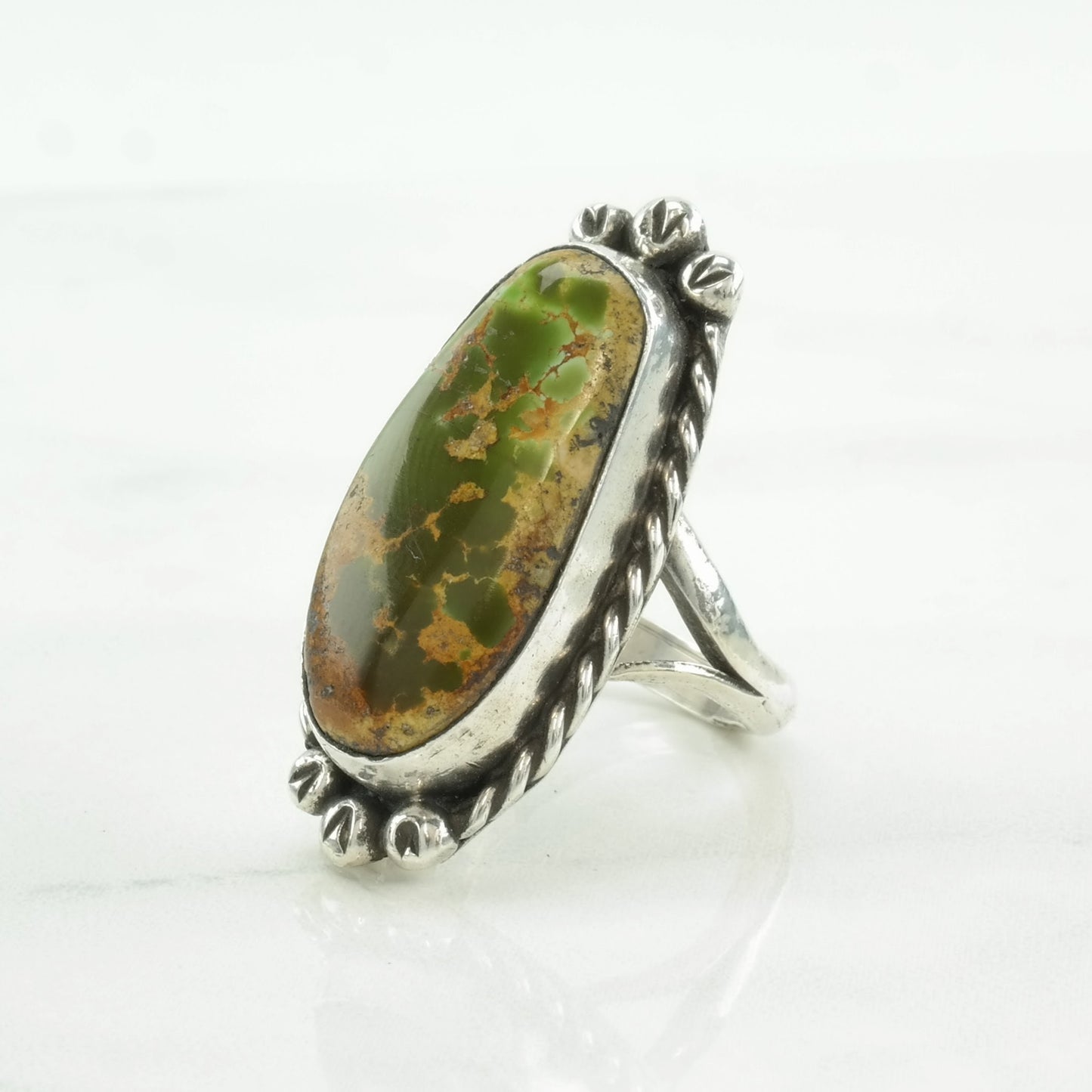 Vintage Native American Silver Ring Turquoise Sterling Size 8