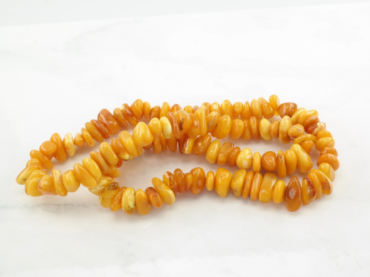 Orange Butterscotch Baltic Amber Bead Necklace 23"