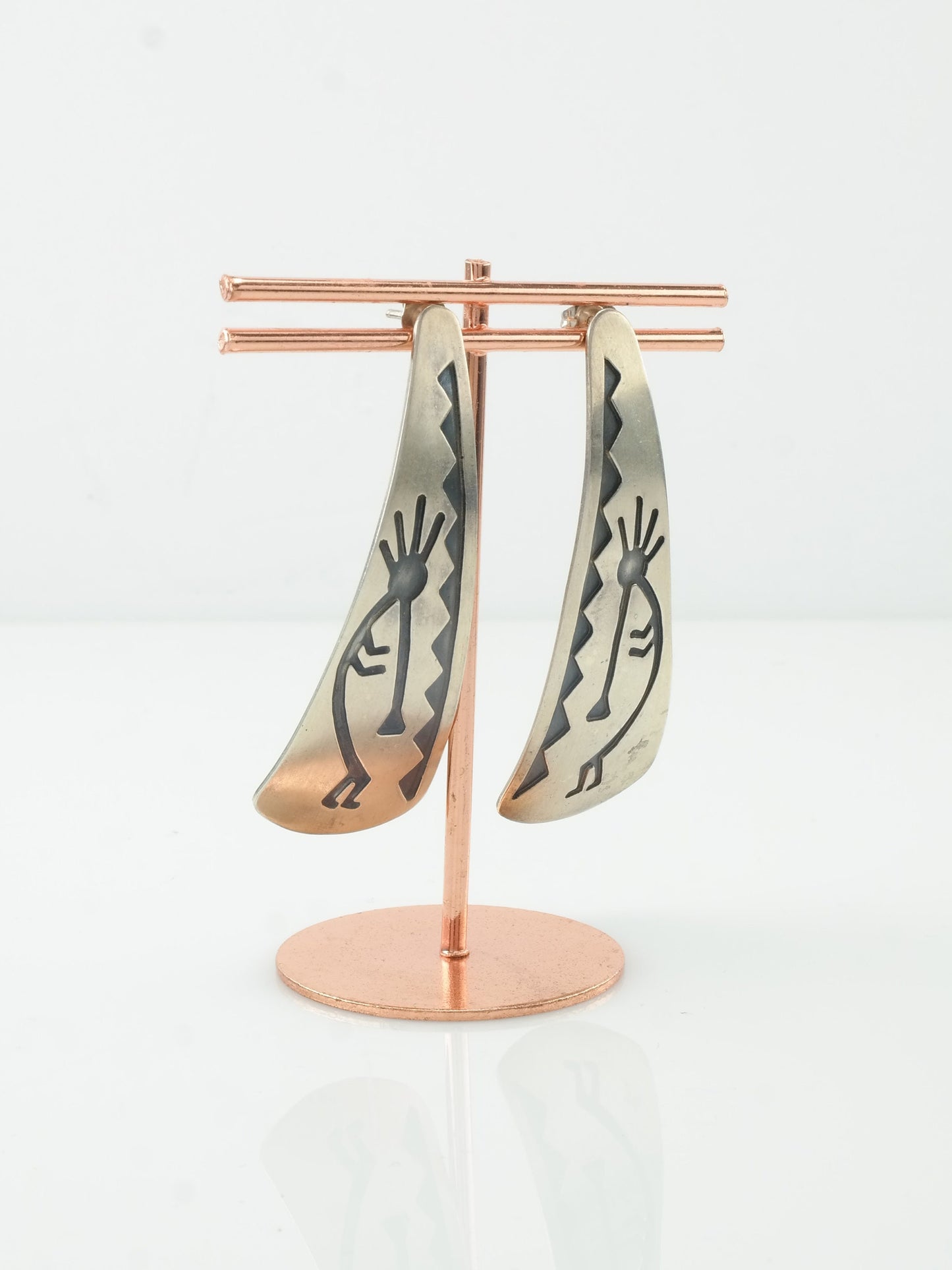 Southwest Sterling Silver Raindancer Overlay Stud Earrings