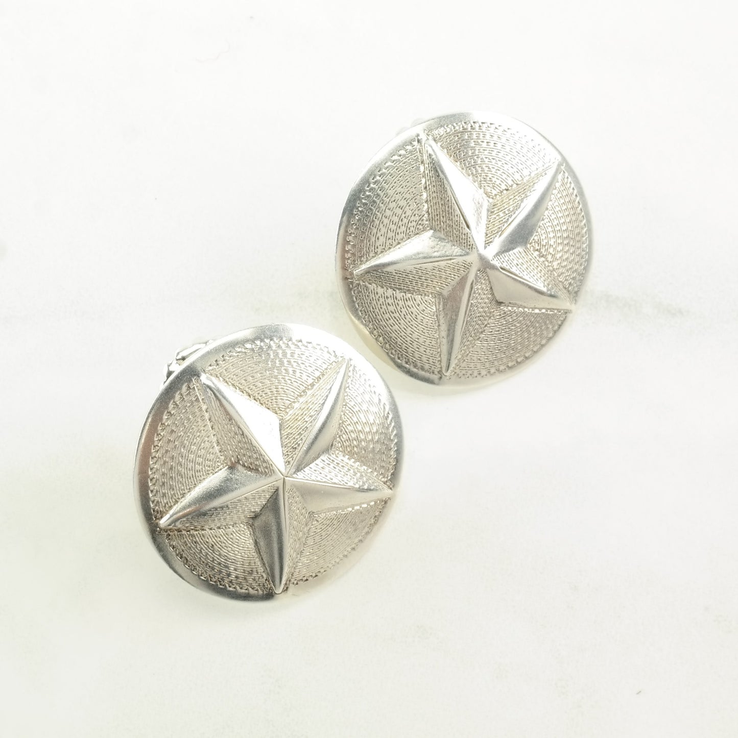 Western Sterling Silver Star Earrings Stud