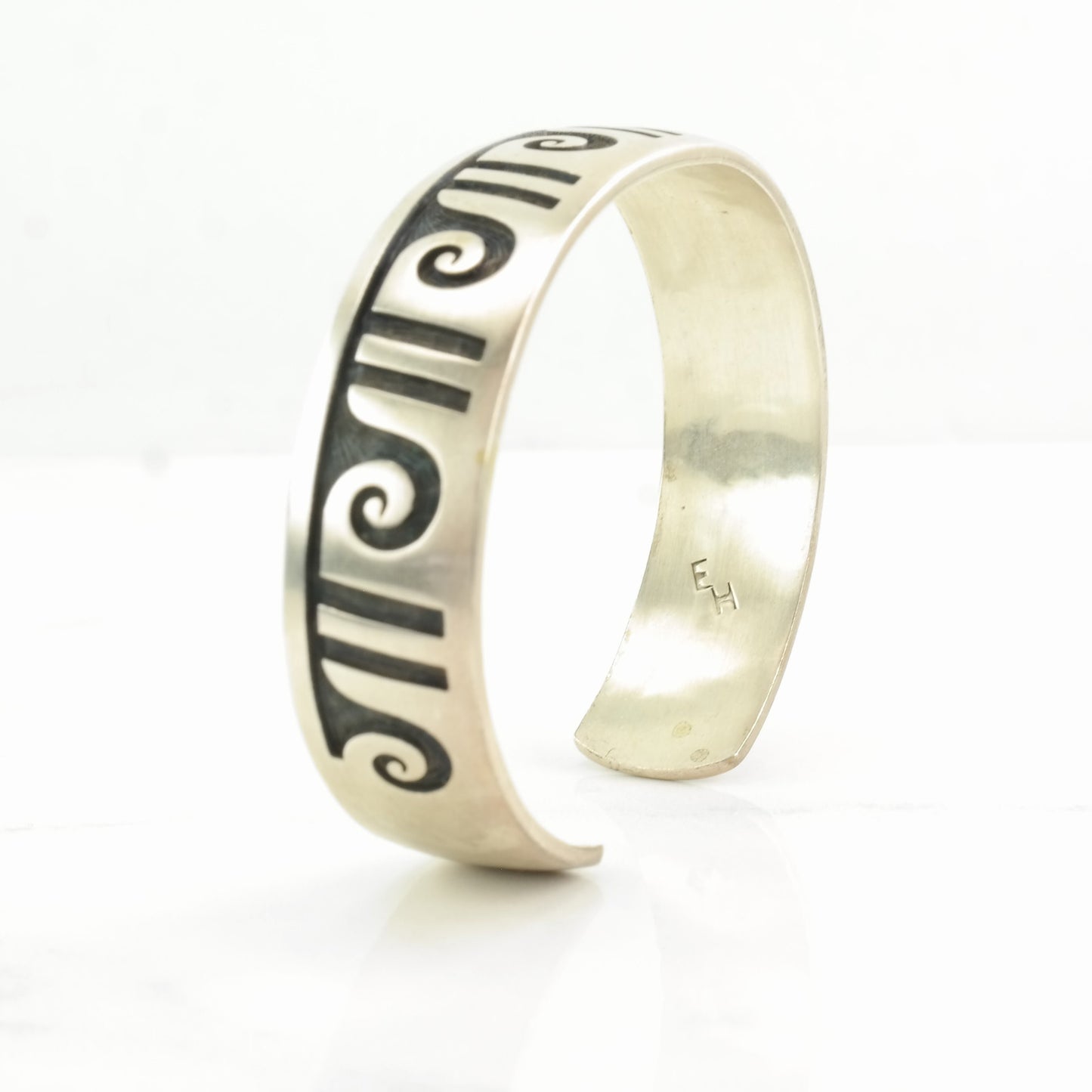 Hopi Sterling Silver Cuff Bracelet | Emery Holmes | Vintage Native American Jewelry | Overlay Design | 1980s