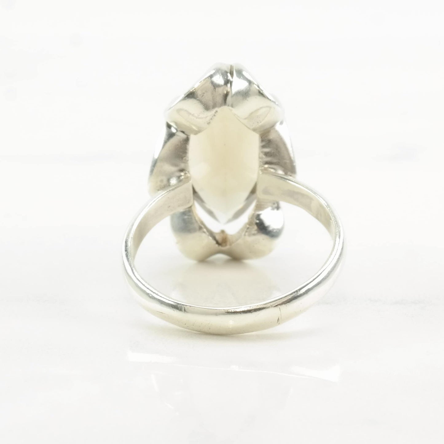Vintage Mexican Silver Ring Quartz Sterling Size 8 1/2