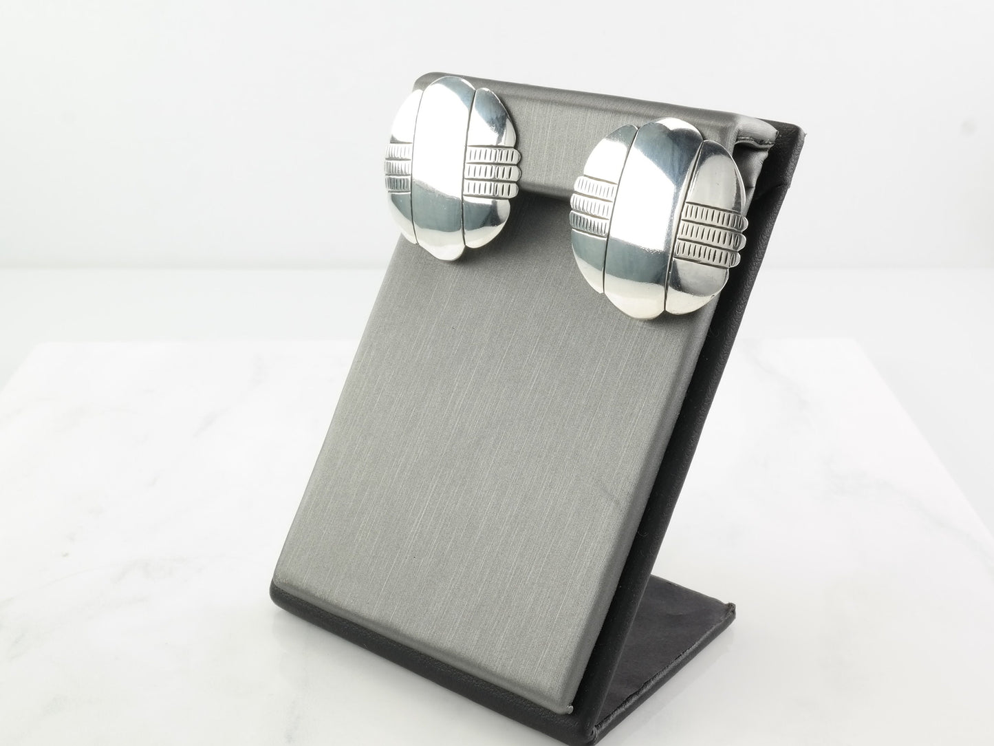 Native American Sterling Silver Shield Earrings Stud