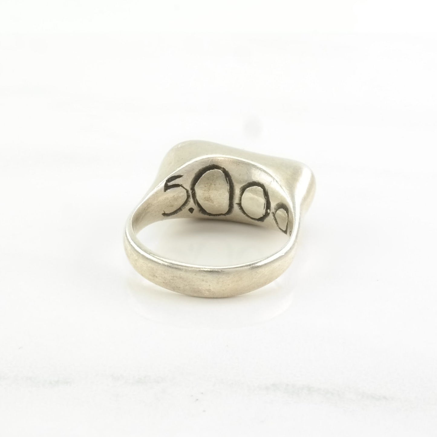 Vintage Designer Silver Ring Sea Glass Sterling Size 7