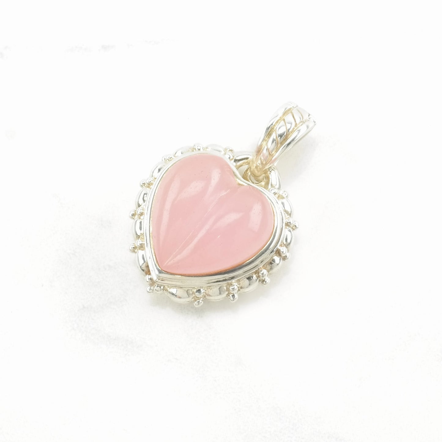 Vintage Judith Ripka Quartz, Chalcedony Heart Sterling Silver Pendant