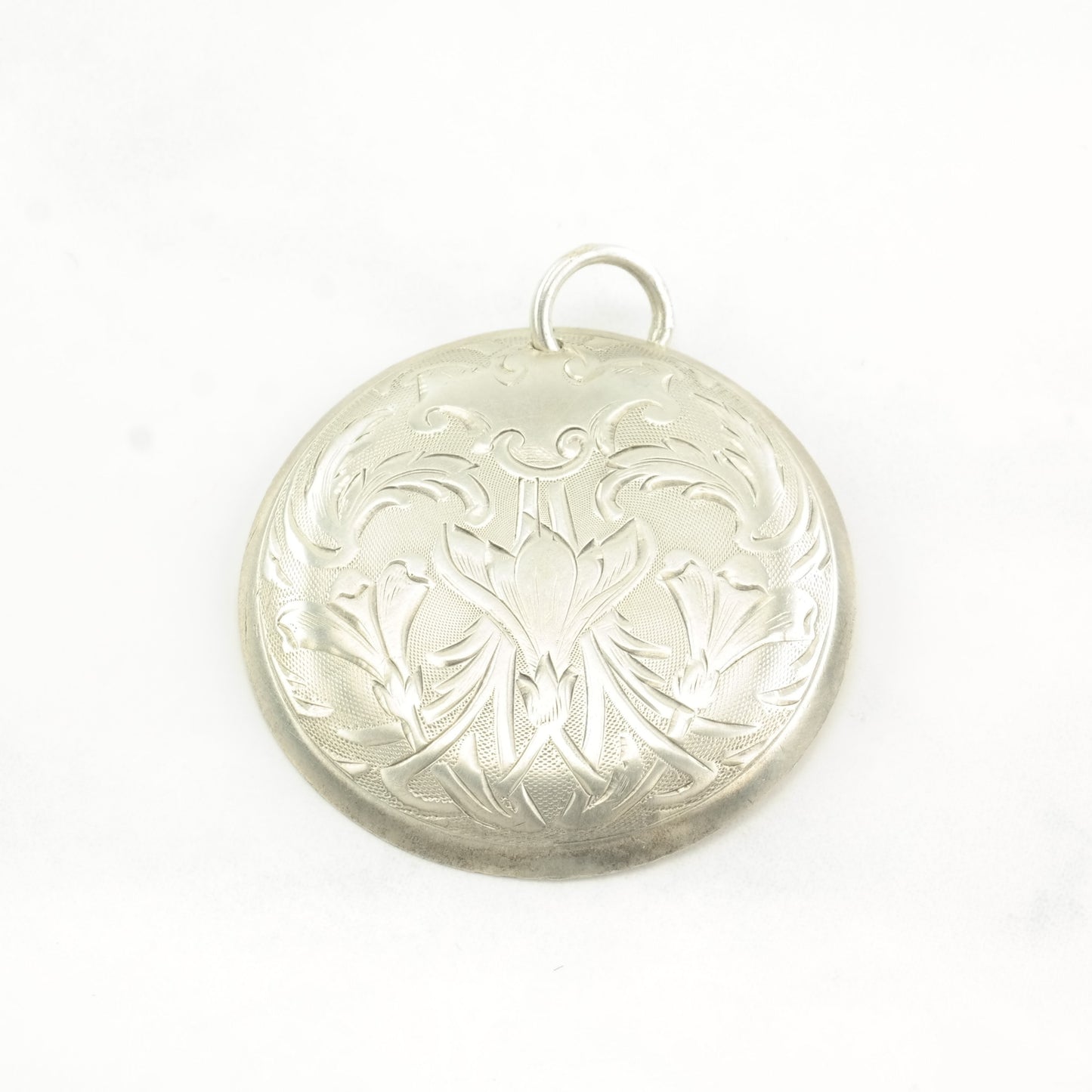 Vintage Art Nouveau Floral Ornate Sterling Silver Pendant