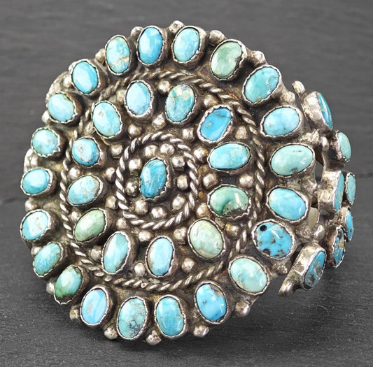 Vintage Old Pawn, Native American Sterling Silver Cuff Bracelet