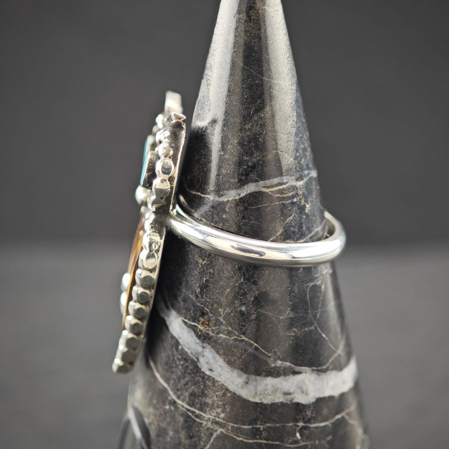 Navajo, Paul Lucario Jr. Owl Ring Sterling Silver Sz 7 R5936
