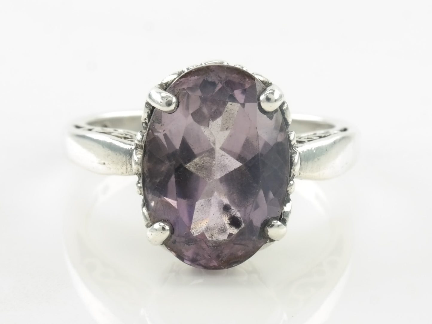 Vintage Kabana Sterling Silver Ring Amethyst Size 9