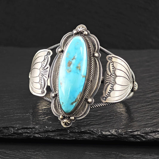 Large Native American, Cuff Bracelet Sterling Silver
