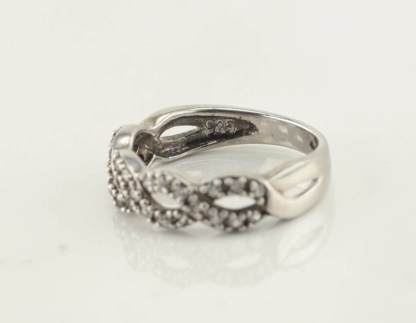 Vintage Sterling Silver Cubic Zirconia Ring Size 6 1/2