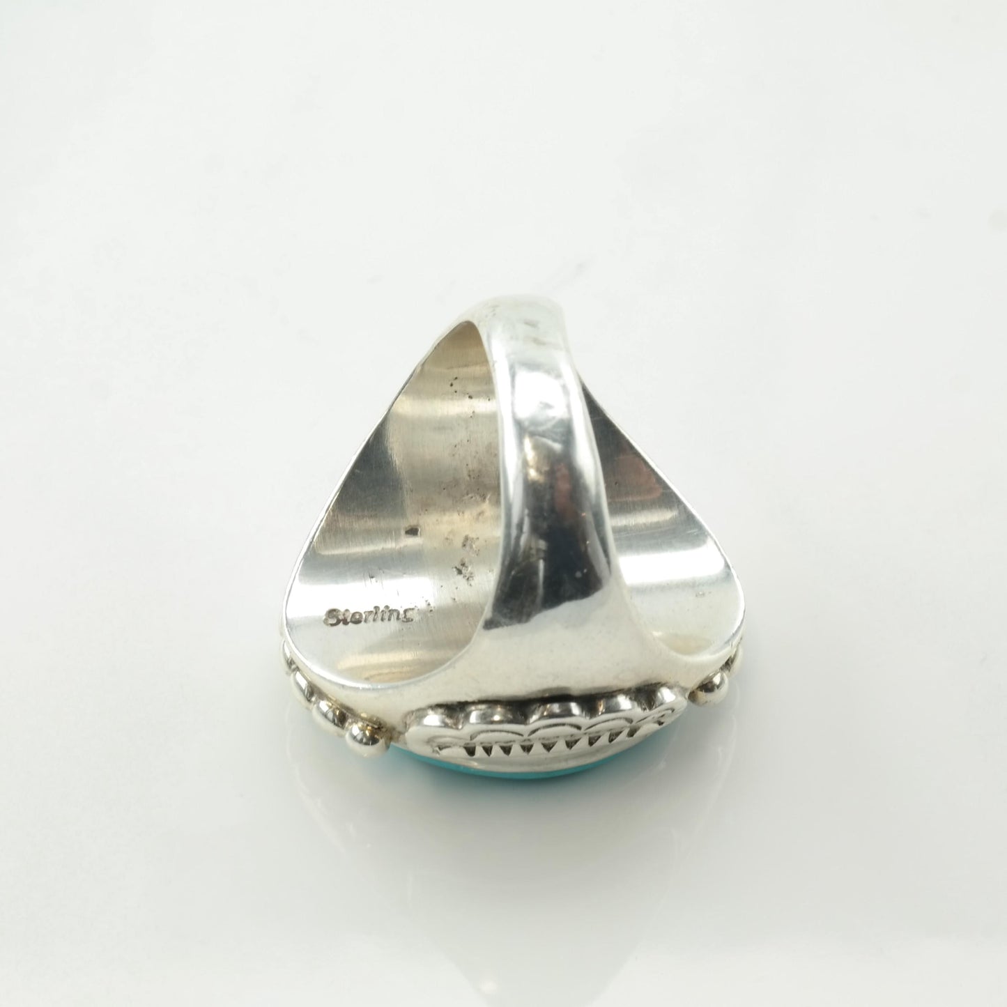 Native American Silver Ring Sleeping Beauty, Turquoise Large Sterling Blue Size 10 3/4