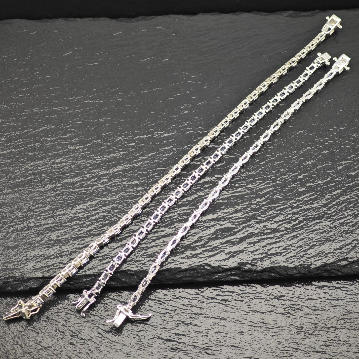 Choice of Tanzanite Line Bracelets Sterling Silver