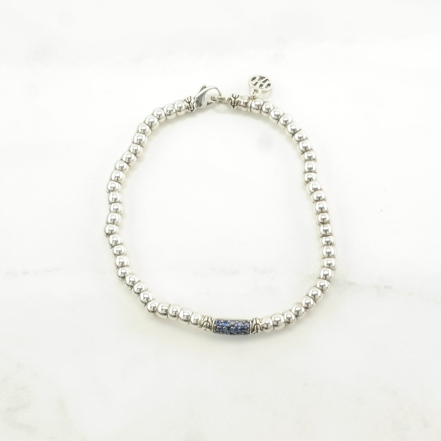 Choice of Vintage John Hardy Sterling Silver Beaded Bracelet Tsavorite, Sapphire, Pink Sapphire