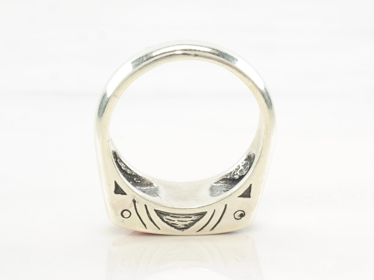 Vintage Carolyn Pollack Ring Spiny Oyster, Turquoise, Lapis Lazuli Inlay Sterling Silver Size 6 1/4