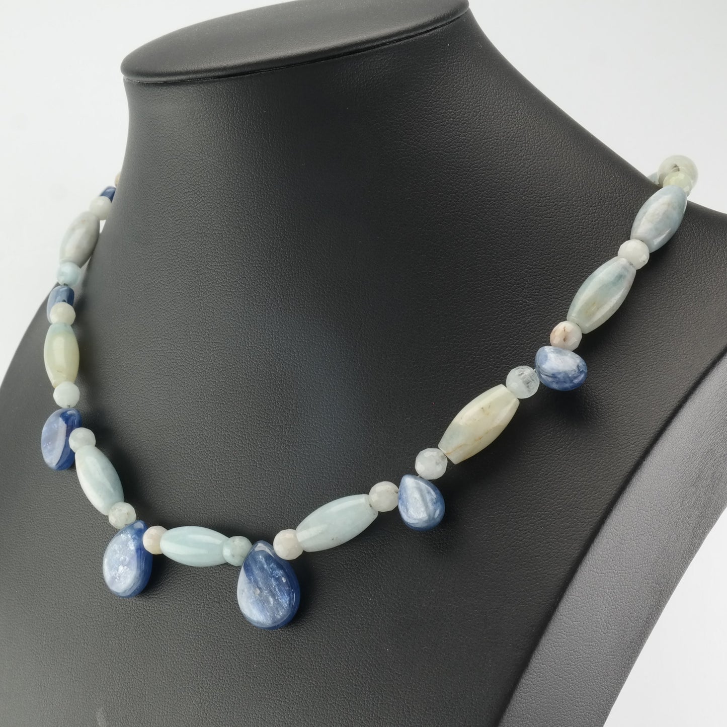 Vintage DTR Sterling Silver Blue Aquamarine, Kyanite Necklace