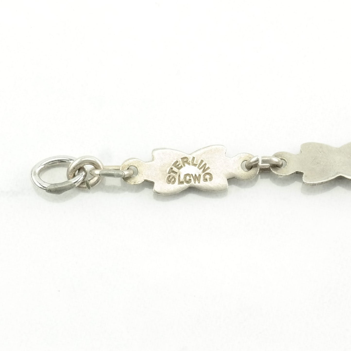 Vintage Art Deco Sterling Silver Link Bracelet Red Carnelian