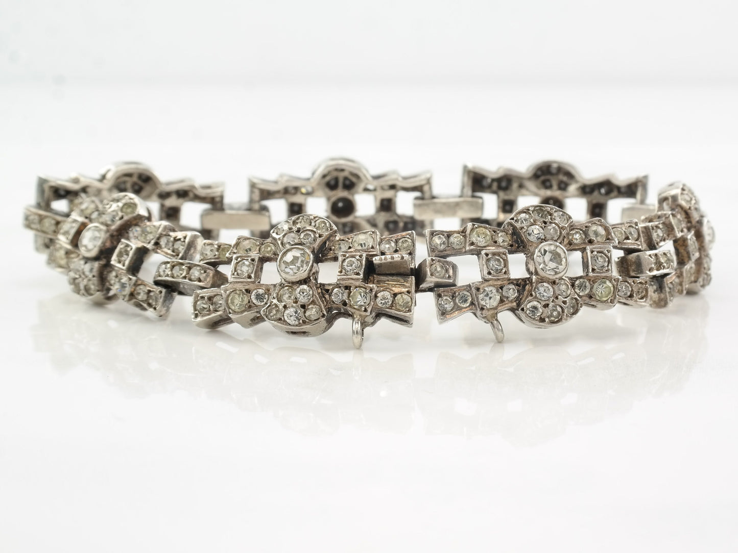 Art Deco Paste Bracelet Sterling Silver