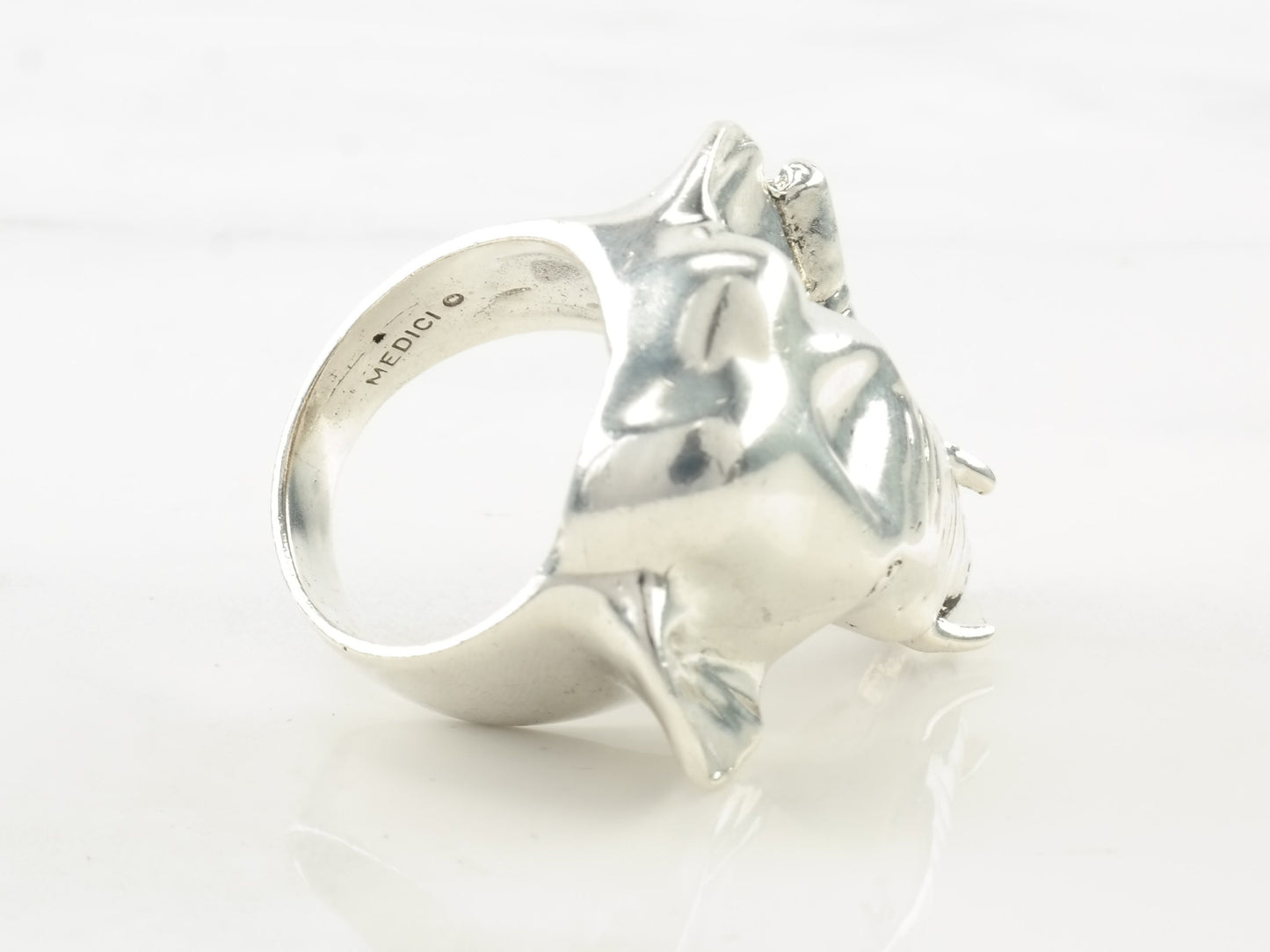Vintage Medici Silver Ring Elephant Sterling Size 6 1/2