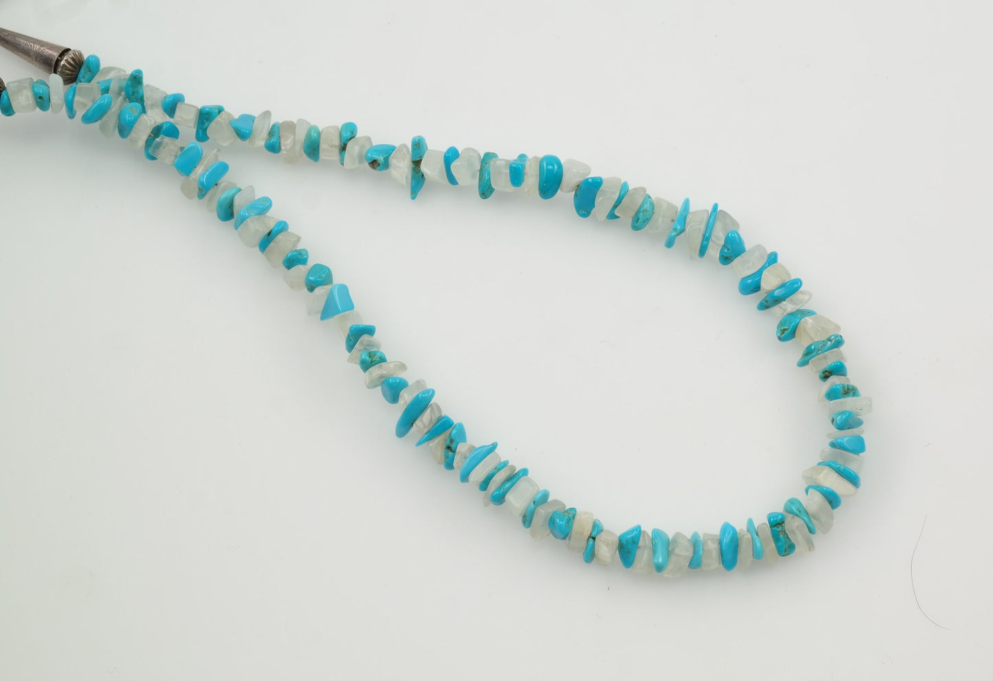 Vintage Running Bear Sterling Silver Turquoise, Quartz Necklace