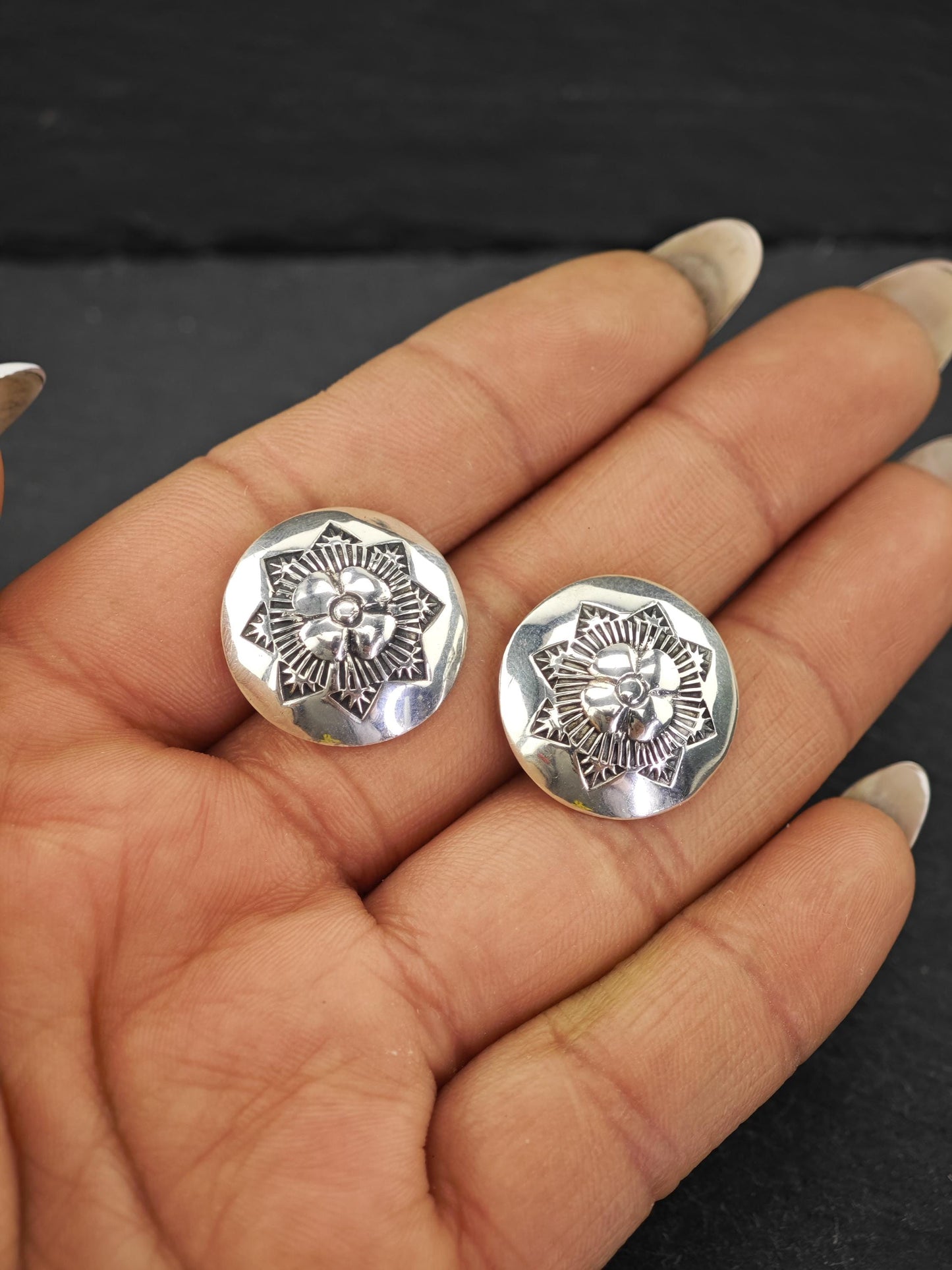 Choice of Vintage Sterling Silver Stud Earrings