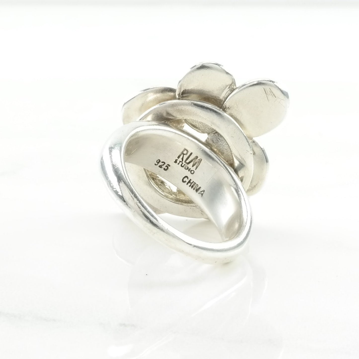 RLM Silver Ring Abstract Large Sterling Sz 7 R5271