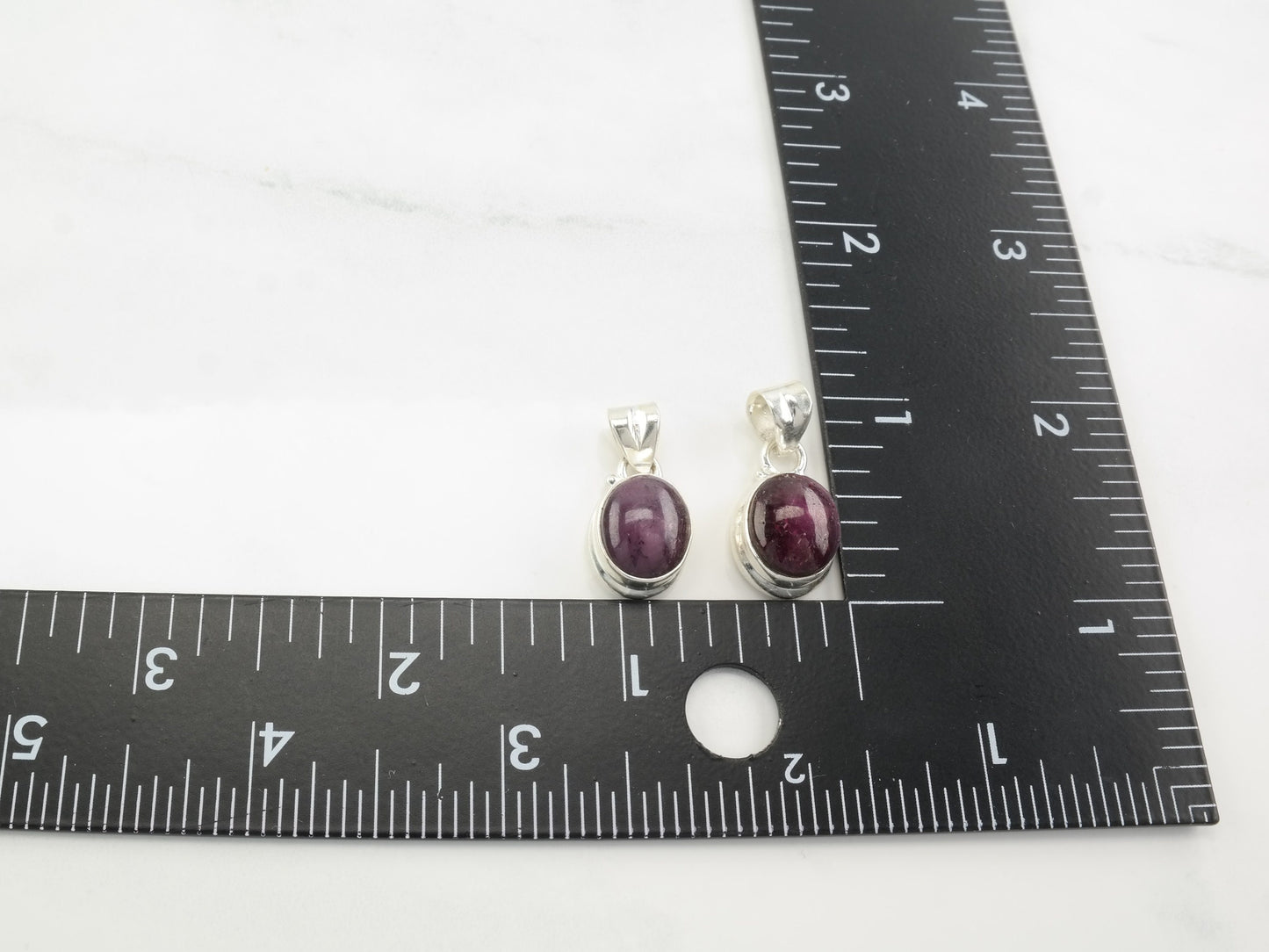 Choice of Vintage Modernist Star Ruby Sterling Silver Pendant P2007