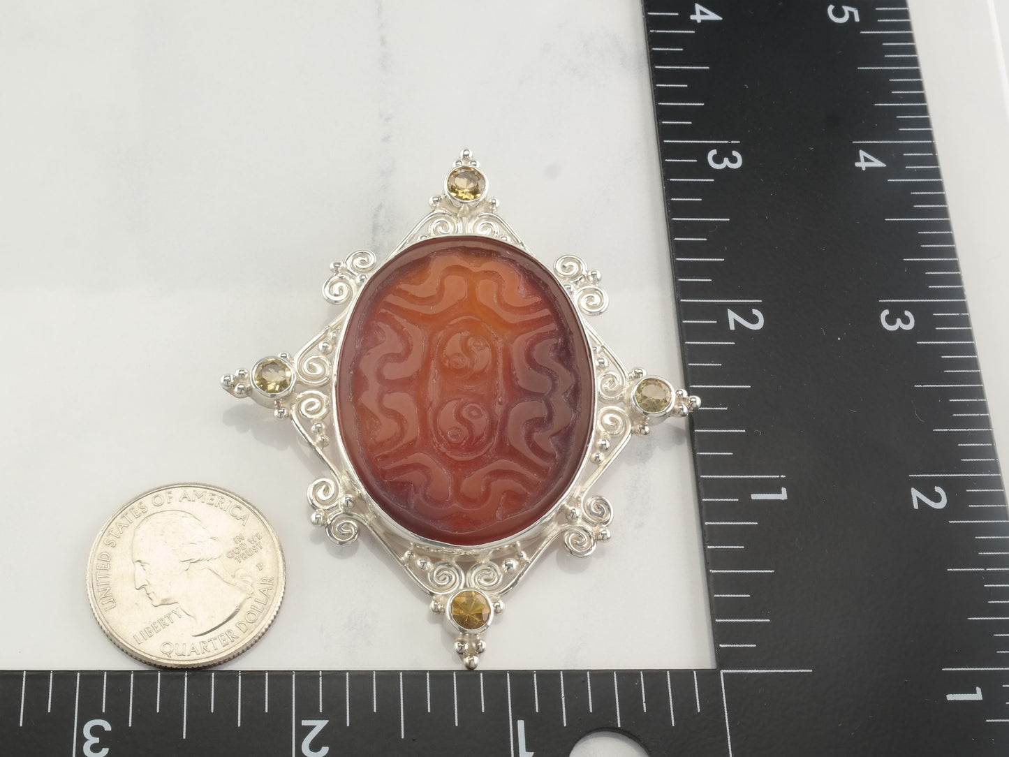 Sajen Agate Pendant Sterling Silver Brooch