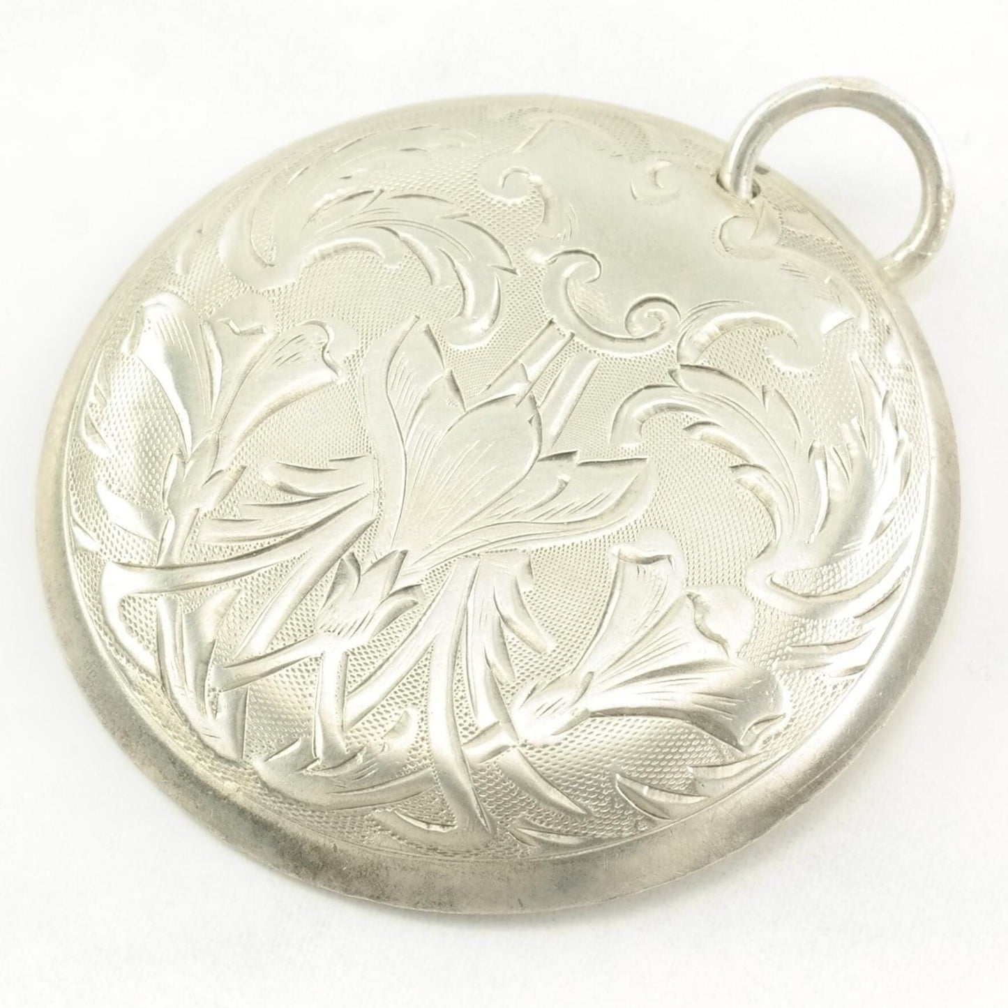 Vintage Art Nouveau Floral Ornate Sterling Silver Pendant