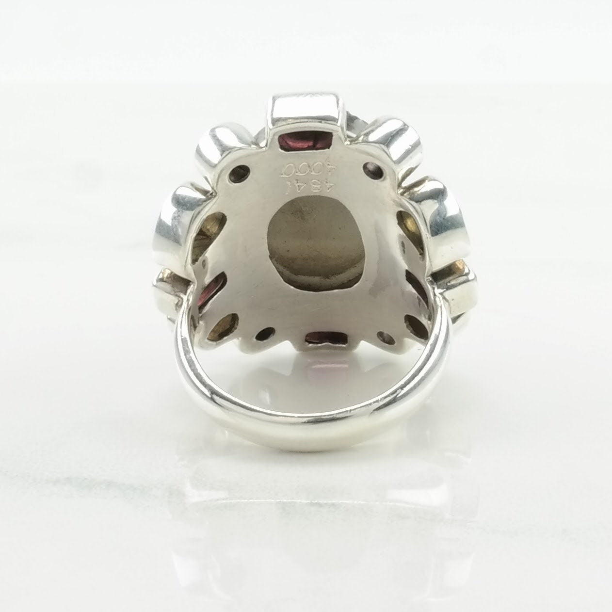 Vintage Nicky Butler Silver Ring Quartz, Garnet, Amethyst, Citrine Cluster Sterling Size 7