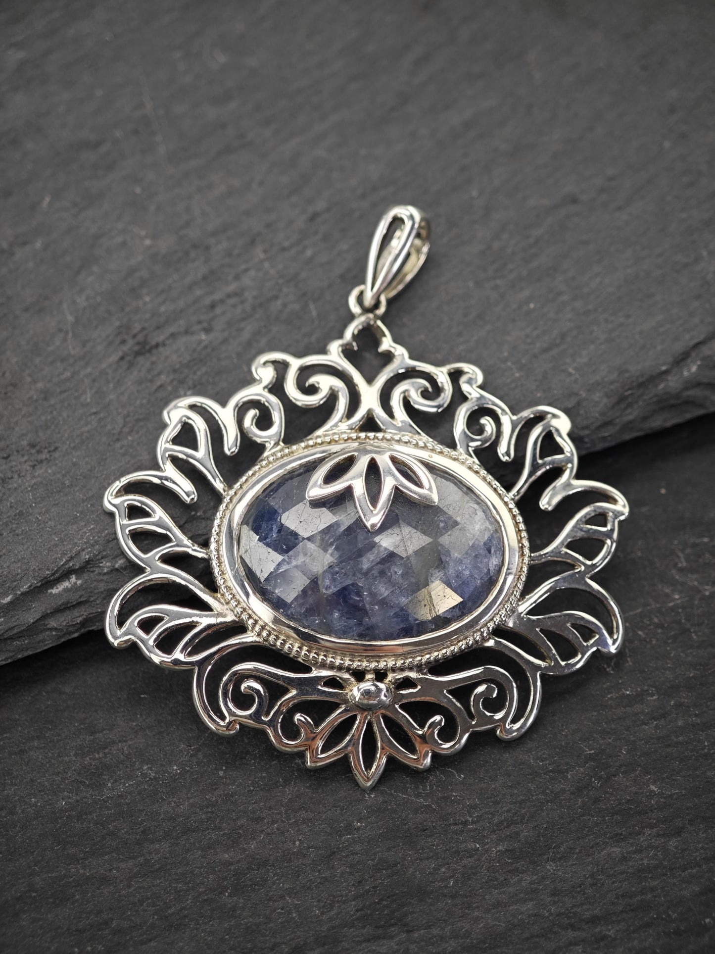 PTI Opaque Sapphire, Sterling Silver Pendant