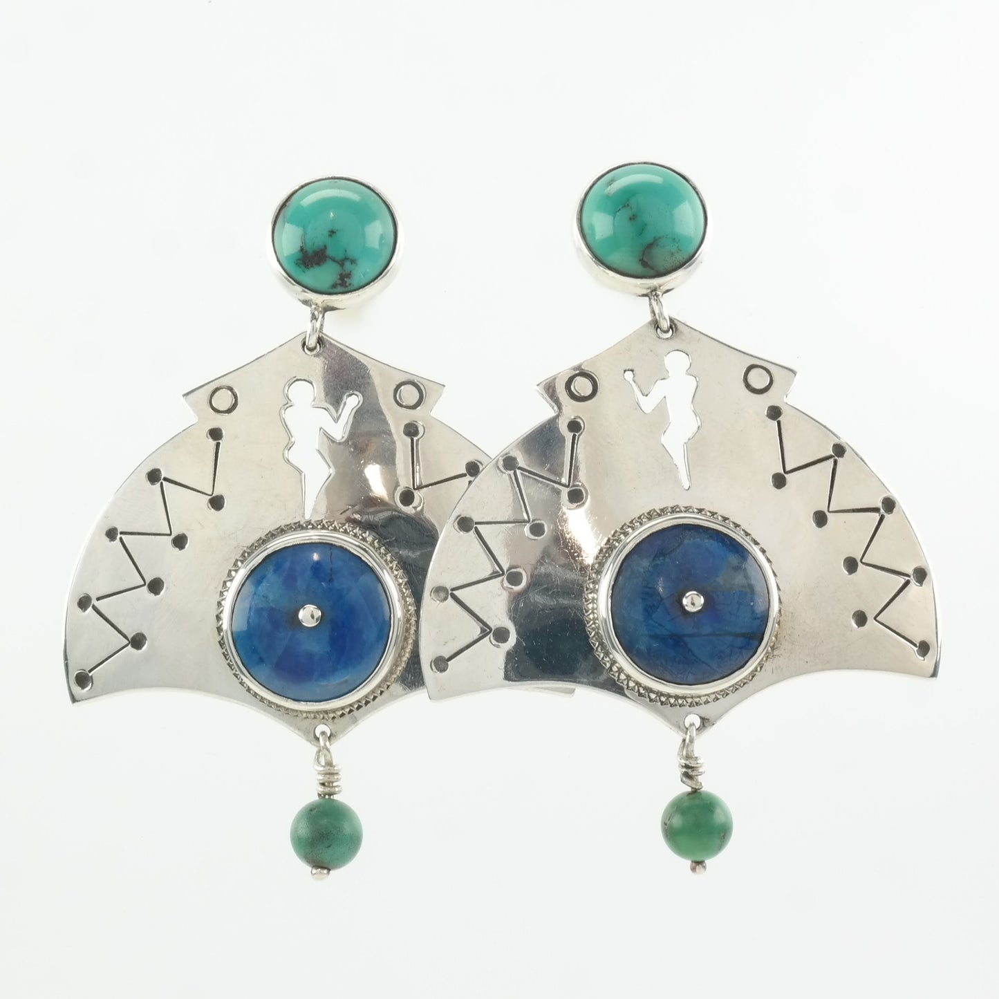 Turquoise Lapis Earrings Stud Dangle
