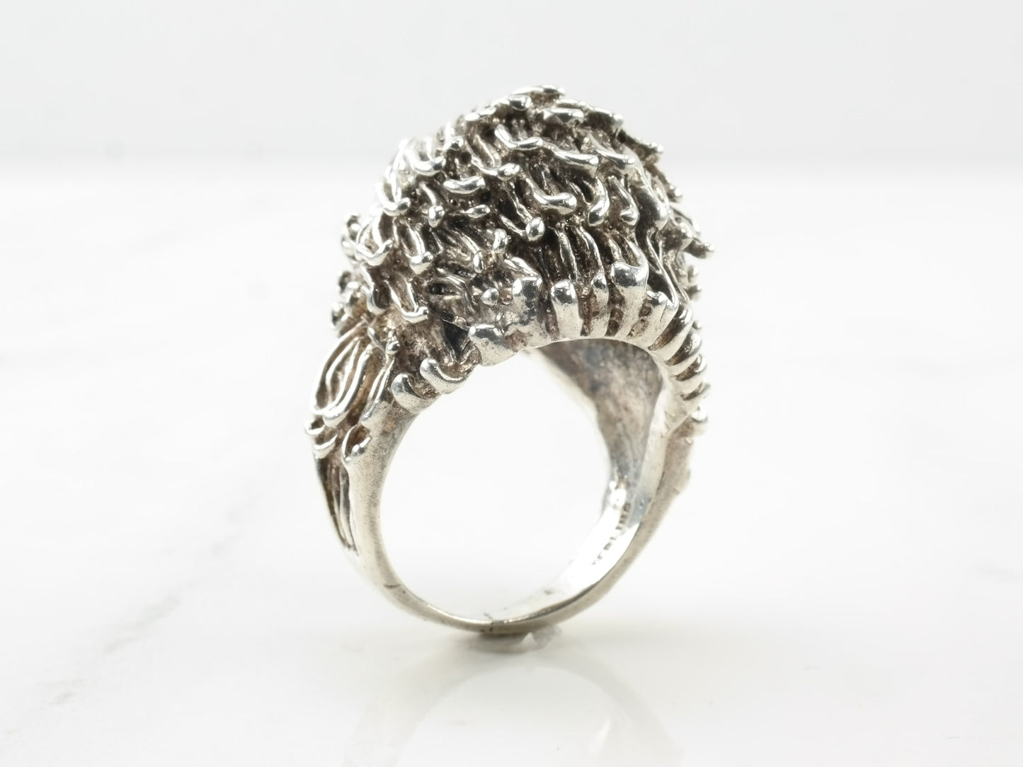 Vintage Sterling Silver Ring Ruby Lion Red Size 8 3/4