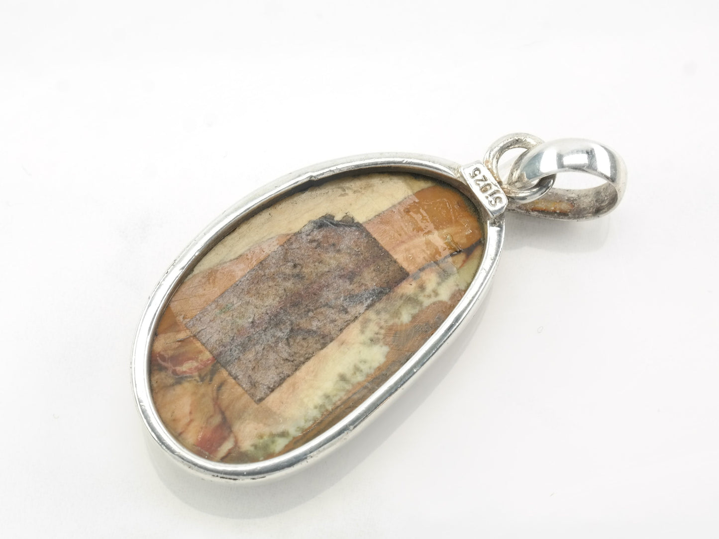 Modernist Jasper Sterling Silver Pendant P1936