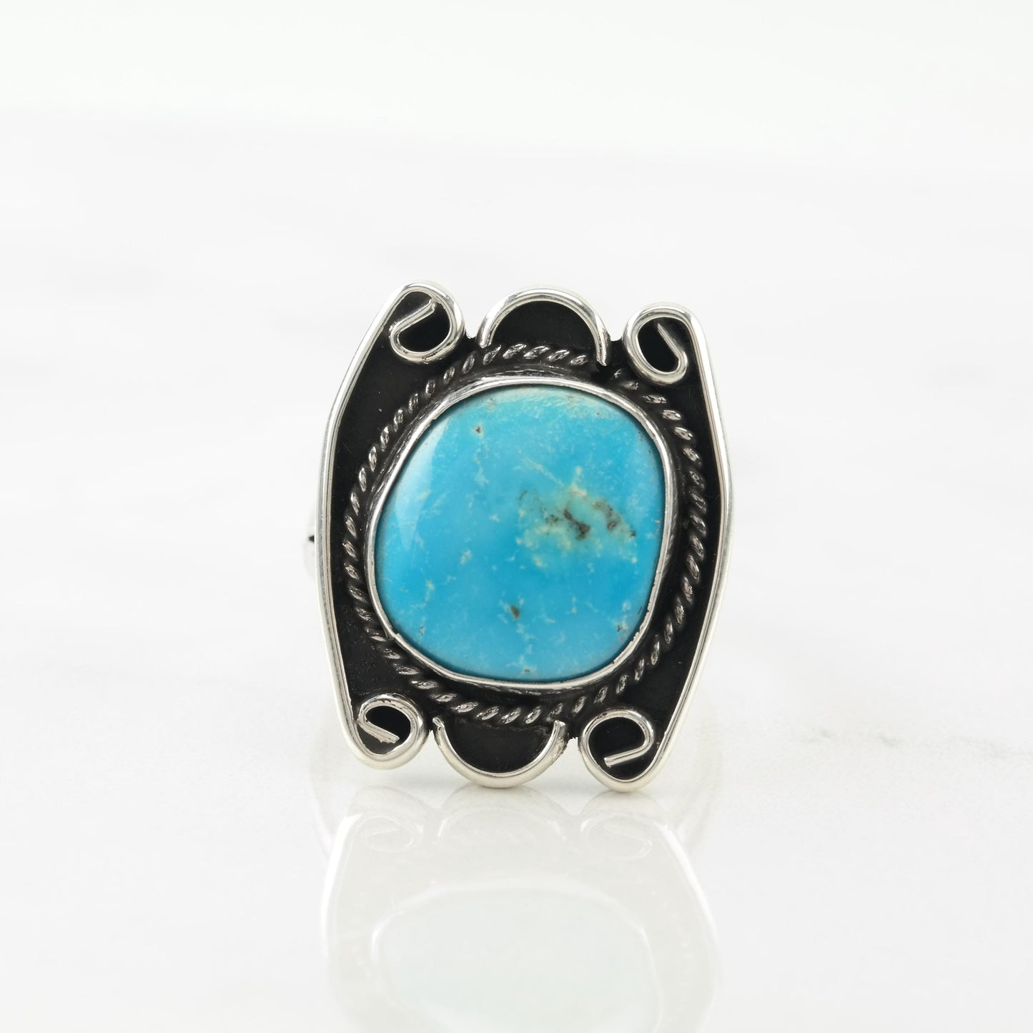Native American Turquoise Ring Sterling Silver Size 11