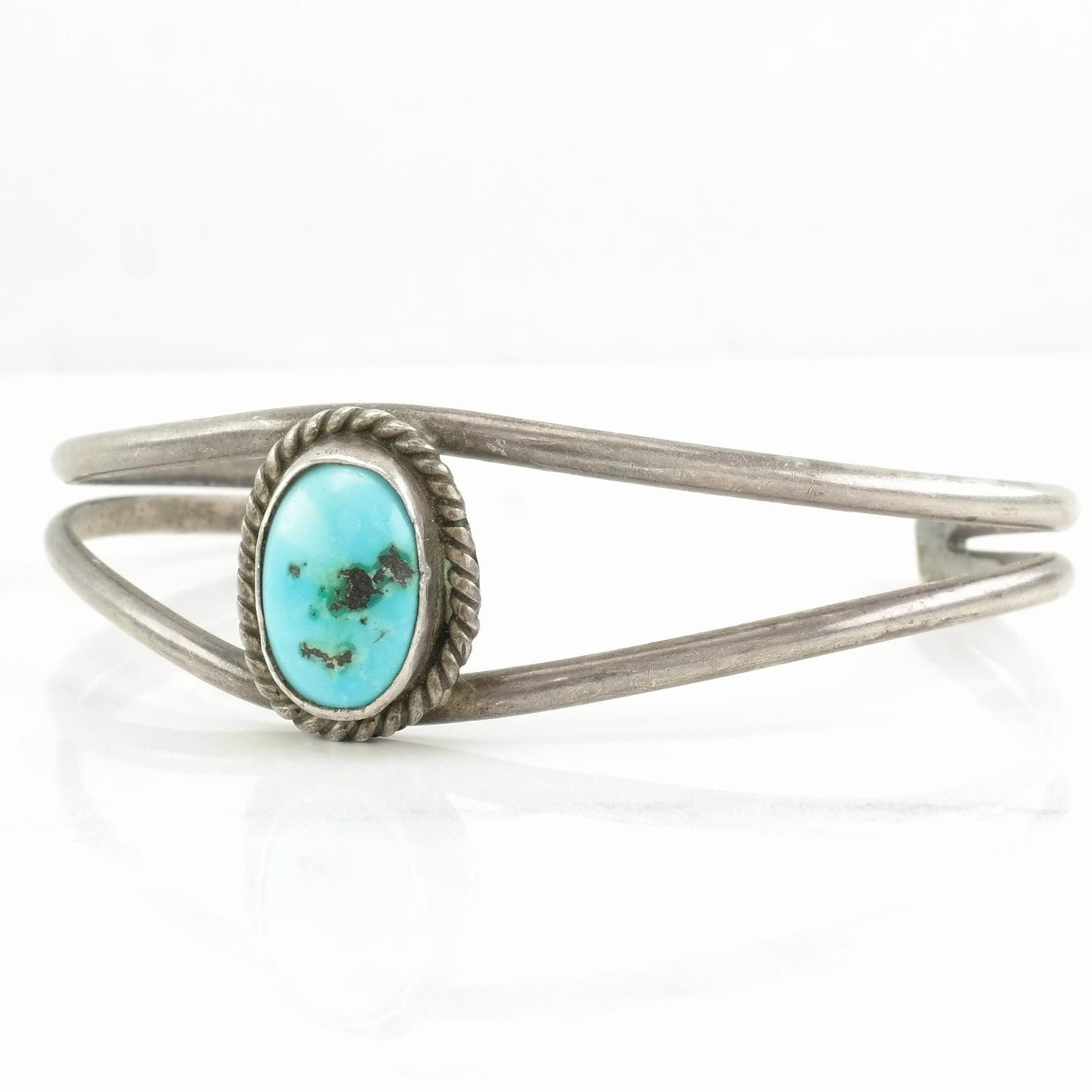 Sterling Silver Cuff Bracelet Blue Turquoise