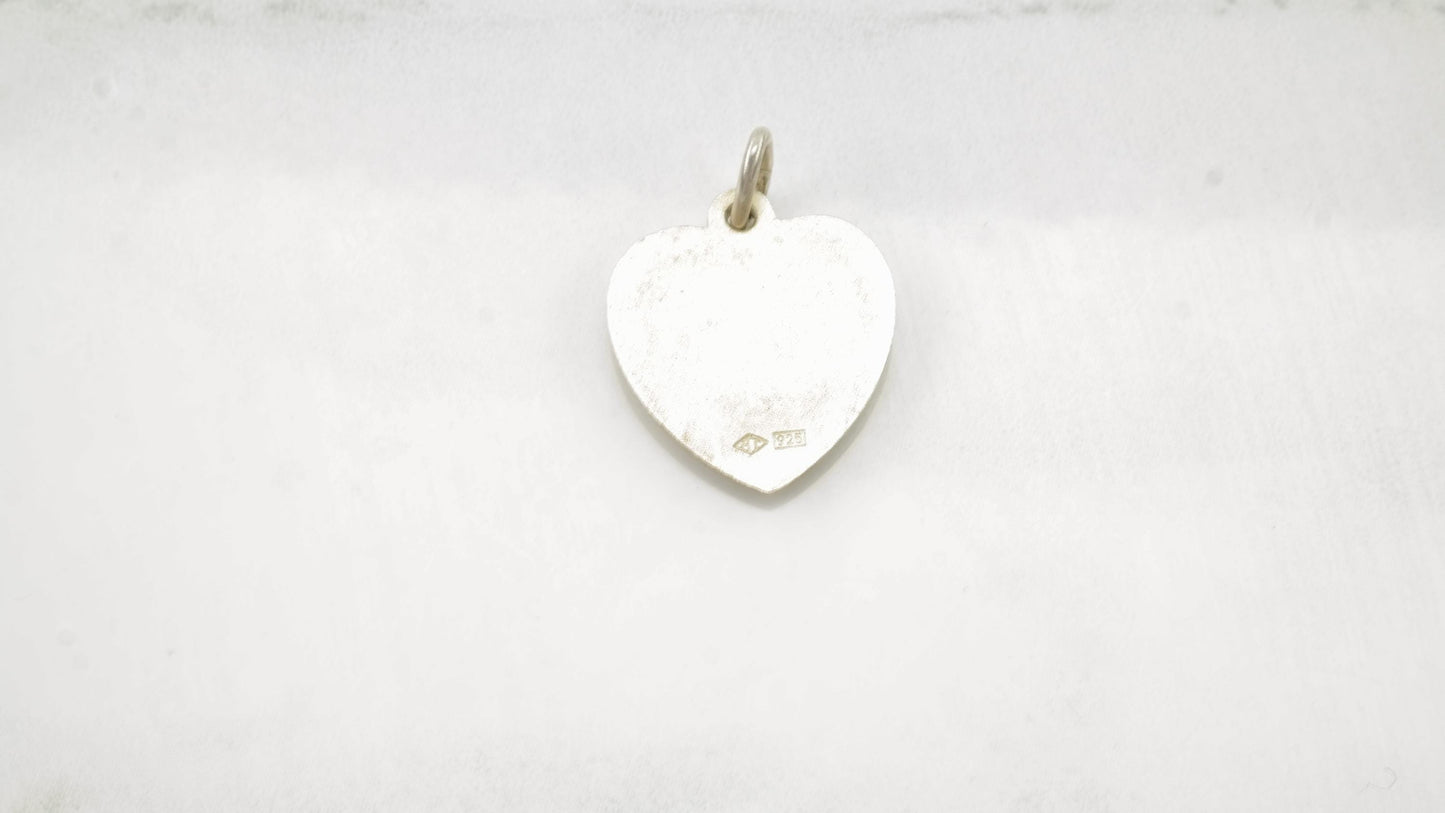 Choice of Vintage Heart Pendant Enamel or WWII Sweetheart Sterling Silver