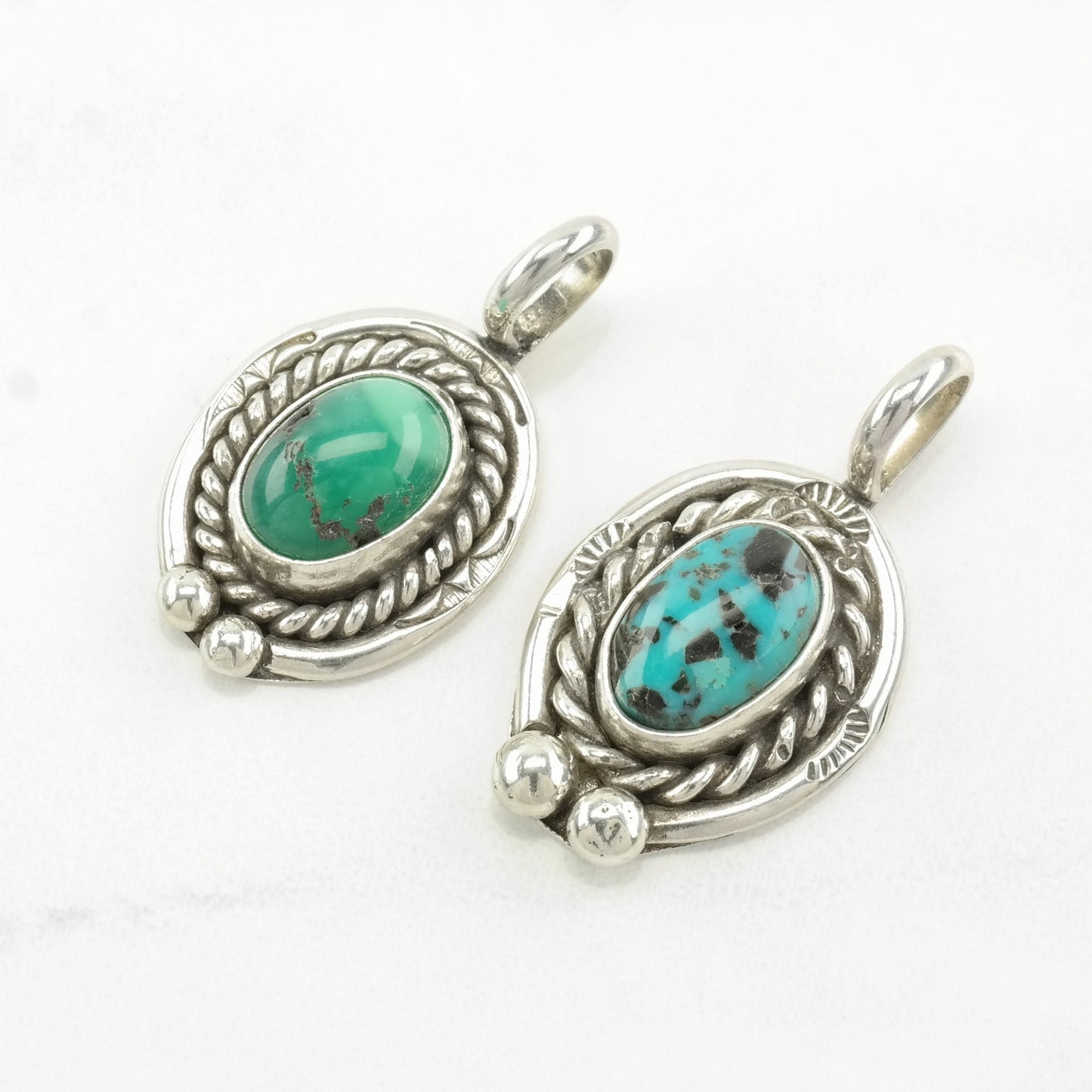 Choice Native American Turquoise Pendant Sterling Silver