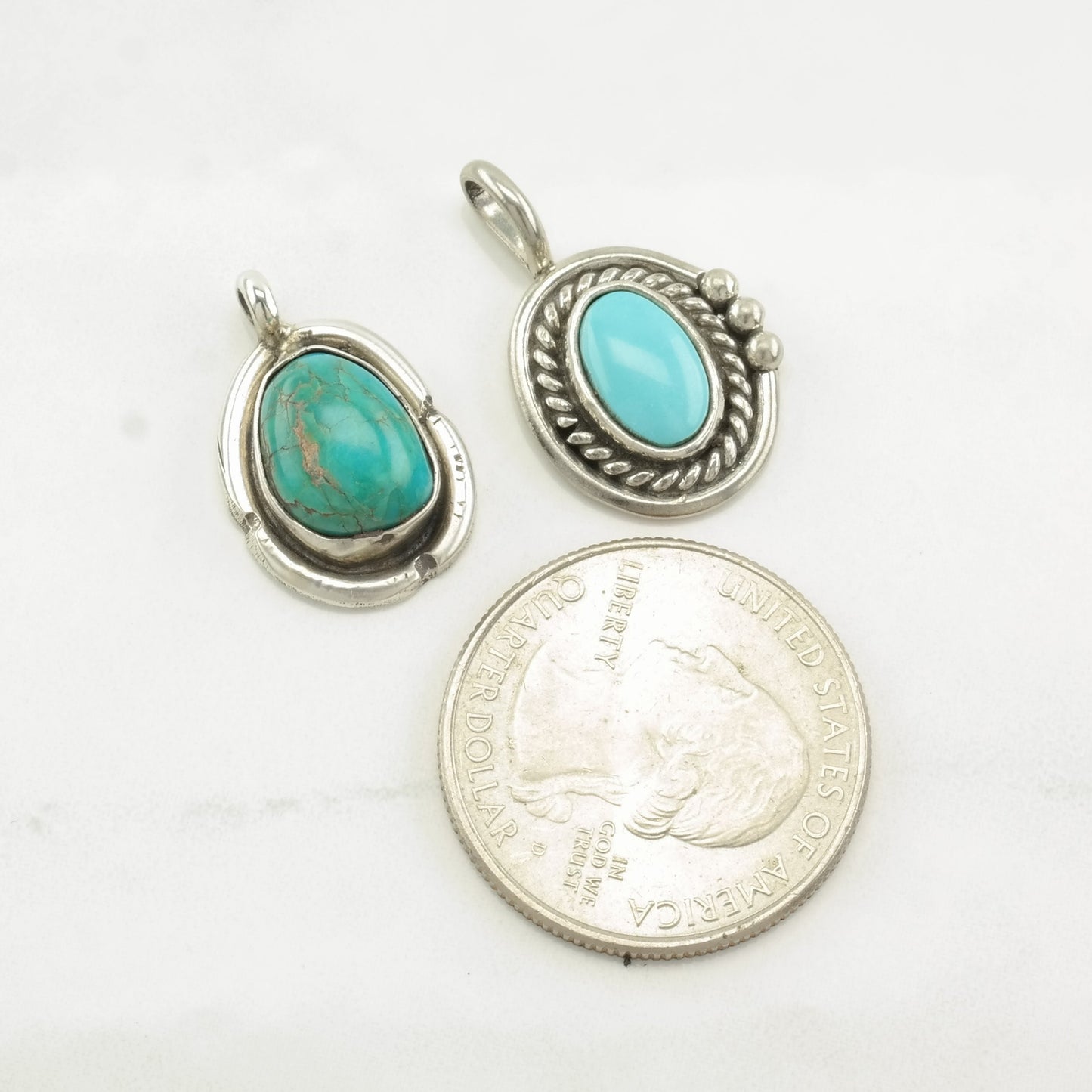 Vintage Native American Turquoise Sterling Silver Pendant