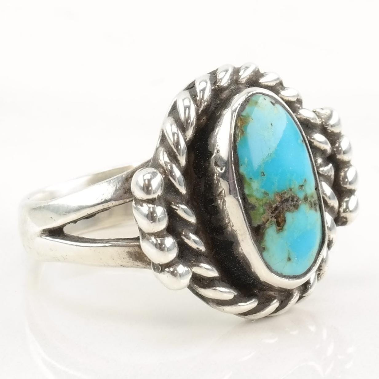 Vintage Native American Silver Ring Turquoise Sterling Size 6