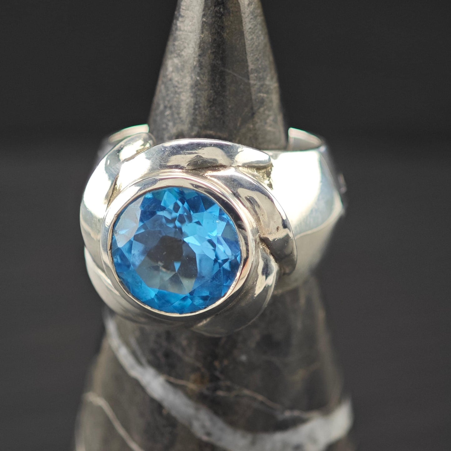 Indonesia Floral Topaz Ring Sterling Silver