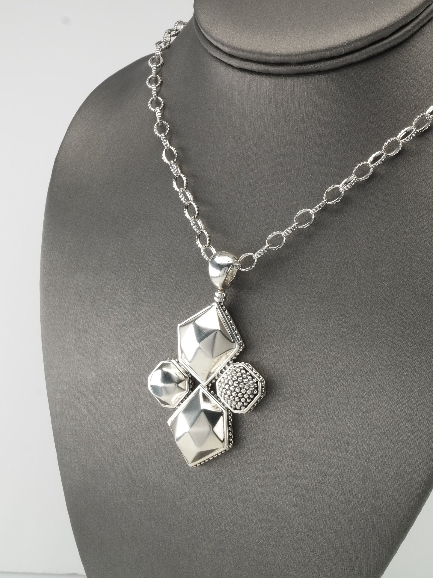 Lagos Abstract Cross Sterling Silver Necklace