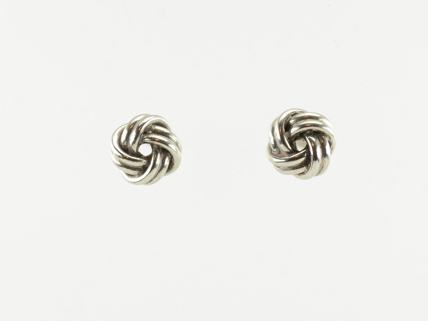 Minimalist Sterling Silver Braided Stud Earrings