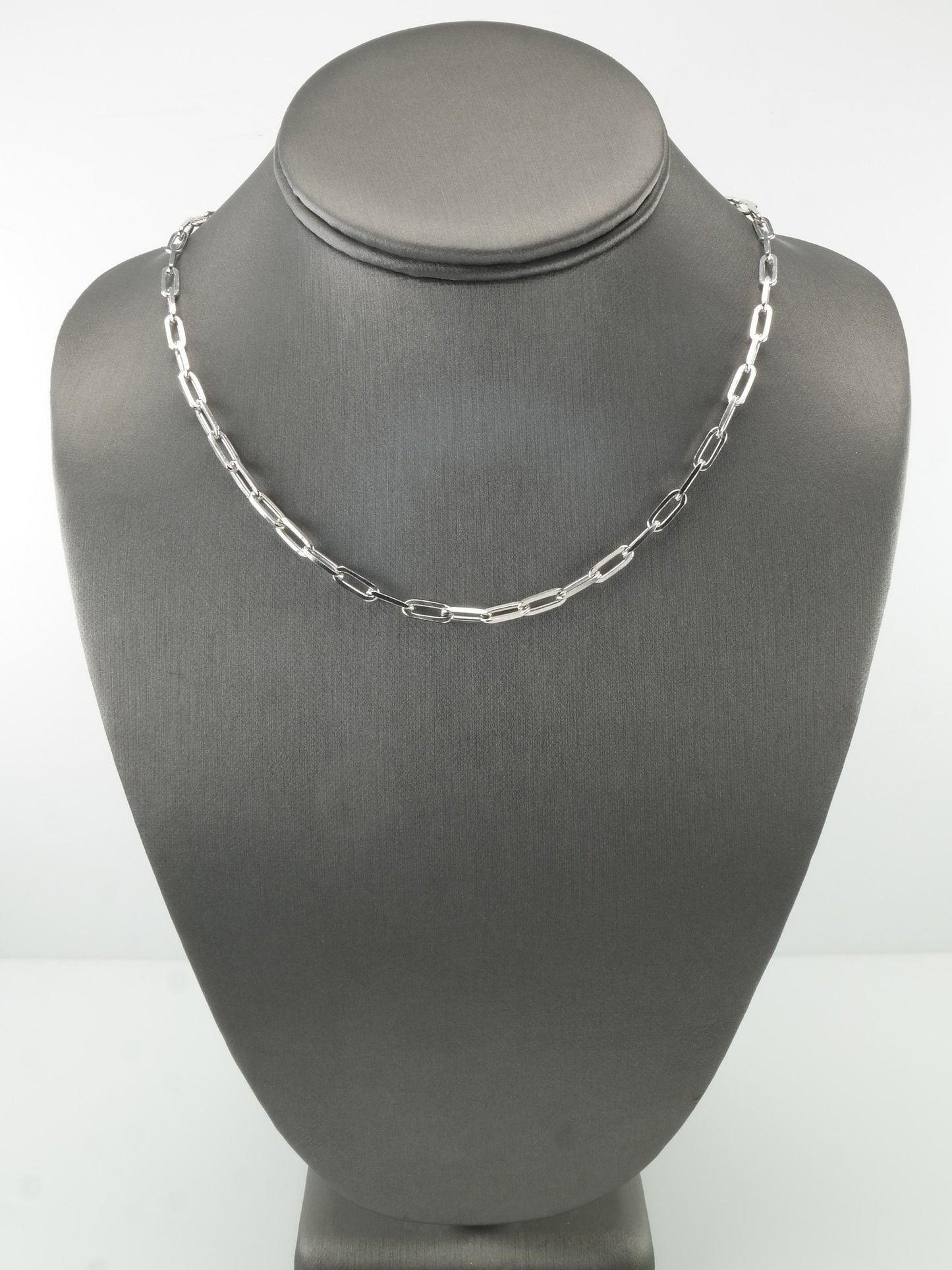 Vintage Italy Sterling Silver Paperclip 24" 4mm Necklace